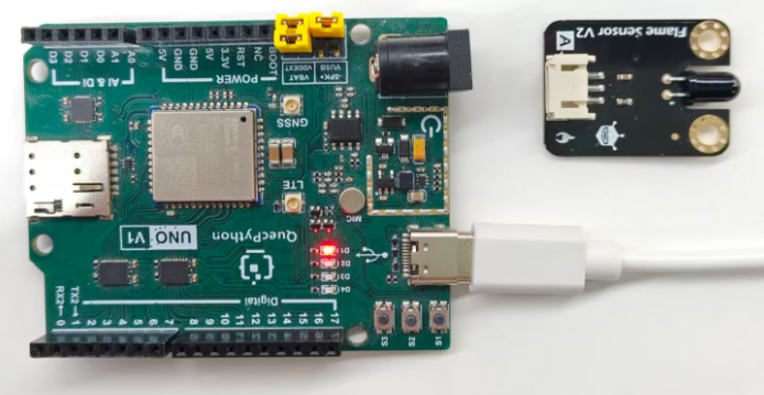 初学者视角体验：【EC800X Duino 开发板】传感器体验-火焰检测传感器！