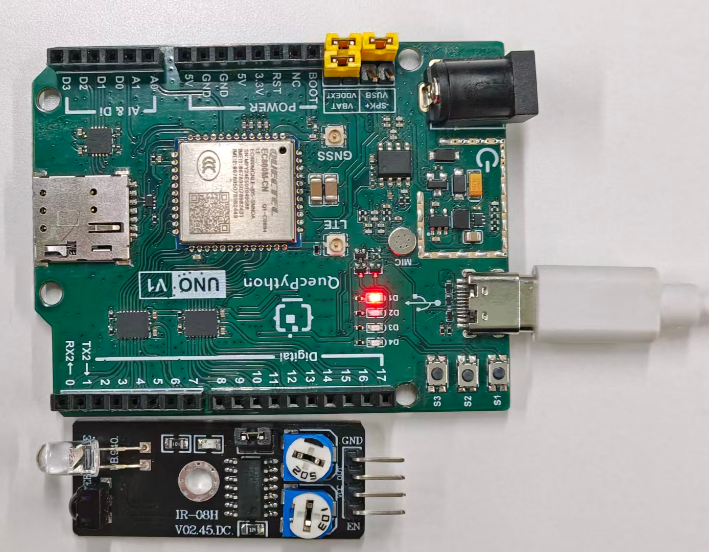 初学者视角体验：【EC800X Duino 开发板】传感器体验-障碍检测！